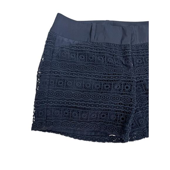 The Limited Lace Chino Shorts Womens 0 Blue Lined Dressy Casual Summer Party - Picture 3 of 4